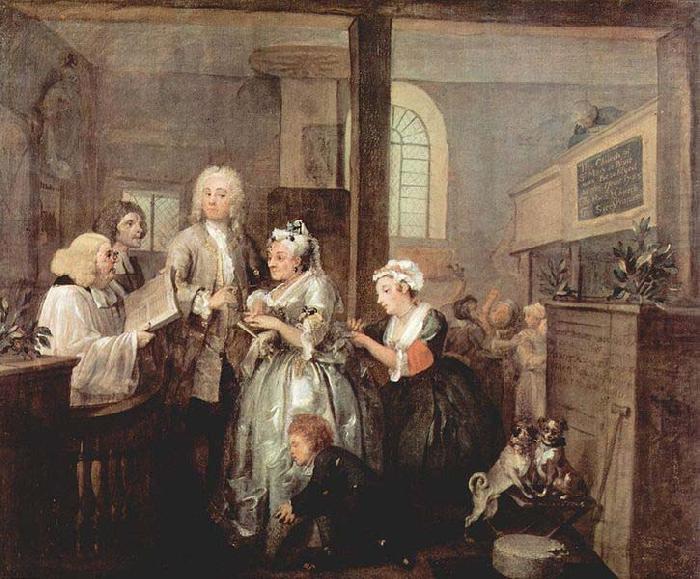 William Hogarth A Rake's Progress - Marriage oil painting picture